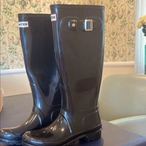 Hunter Black Tall Rain Boots